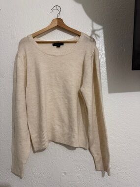 Sanctuary Cream Scoop Neck Knit Pullover